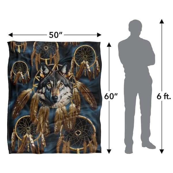 JQ Licensing Silky Dreamcatcher Wolf Supersoft Blanket