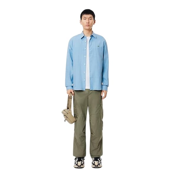 Lacoste Herrskjorta med lång ärm, normal passform