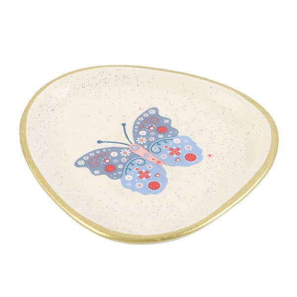 Something Different Floral Butterfly Ceramic Trinket Dish