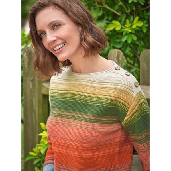 WoolOvers Dam/Kvinnor Blended Stripe Båtringad Tröja