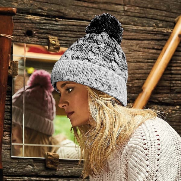 Beechfield Unisex Ombre-stickad mössa
