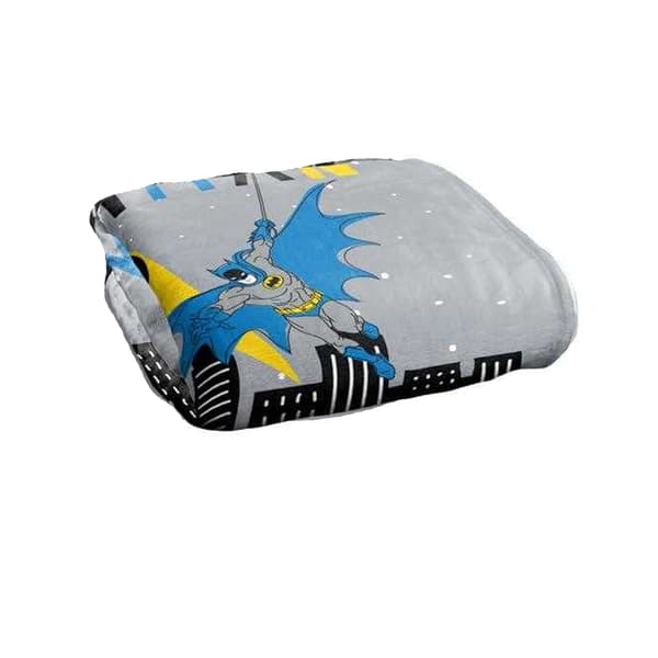 Batman Swinging Over City Blanket