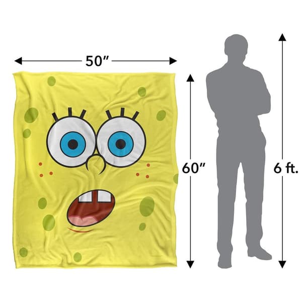 SpongeBob SquarePants Silky Surprise Face Supersoft Blanket