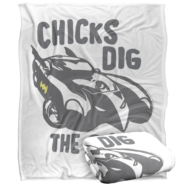Batman Chicks Dig The Car Blanket