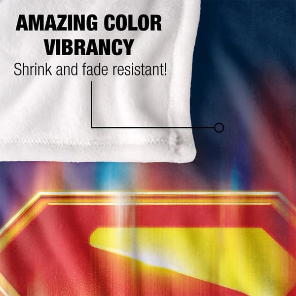 Superman 2025 Glow Logo Soft Touch Blanket