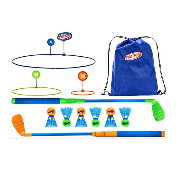 Nerf Birdie Logo sisäkäyttöön tarkoitettu hullu golfsetti