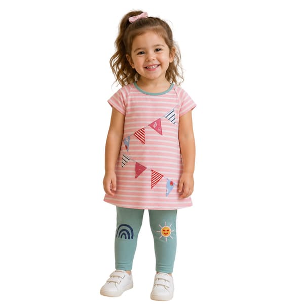 Lilly & Sid Baby Girls Bunting Top & Bottom Set