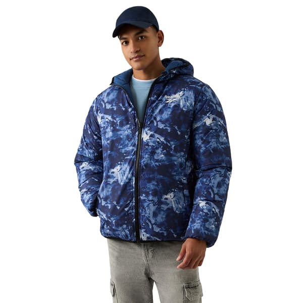 Reebok Mens Colour Block Reversible Puffer Jacket