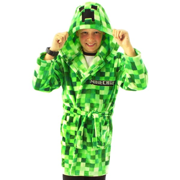 Minecraft Boys Creeper Pixel Dressing Gown