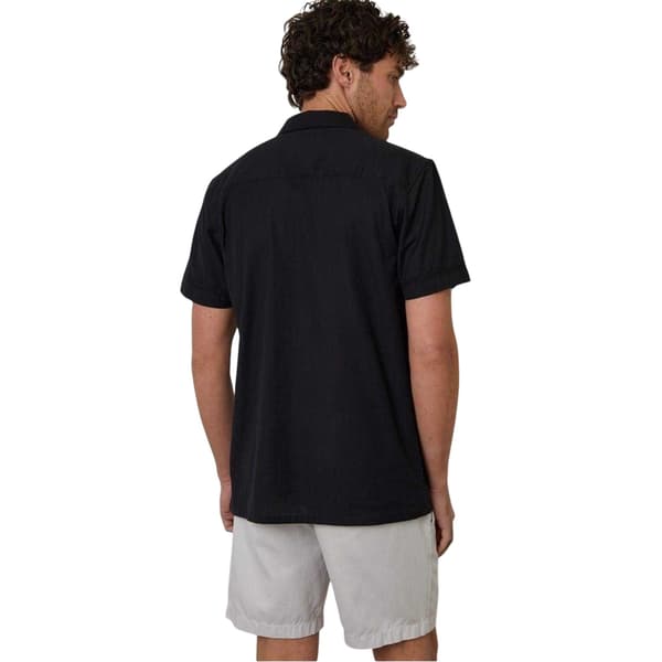 Threadbare Mens Embroidered Collared Short-Sleeved Bowling Shirt