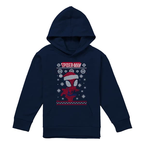 Spider-Man Barn/Kids Snowflake Pull Over Jul Hoodie