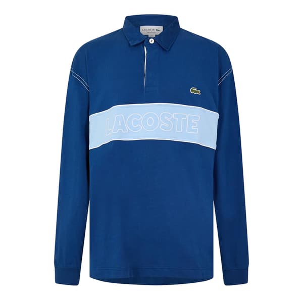 Lacoste Herrbroderad logotyp rugbyskjorta