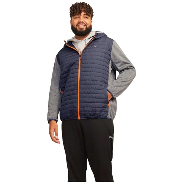 Jack And Jones Herr Quiltad Ribbad Mudd Plus Pufferjacka