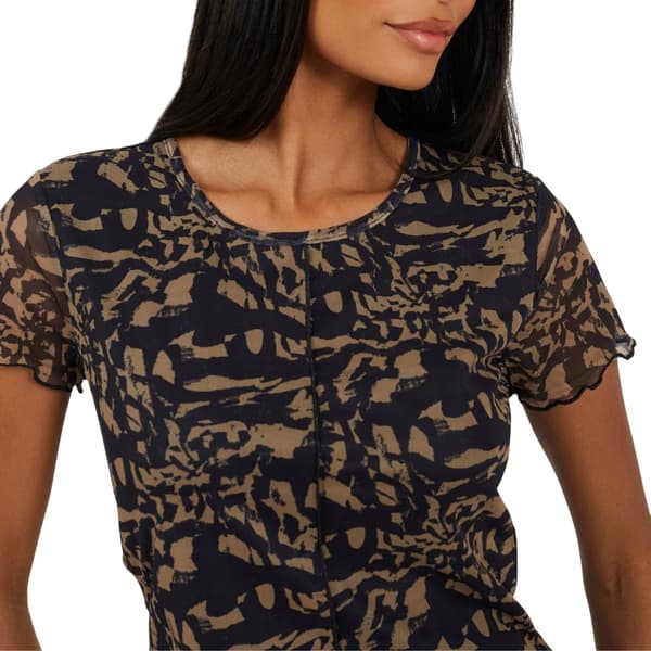 Brave Soul Dam/Dam Mesh Crop Top med sömdetaljer