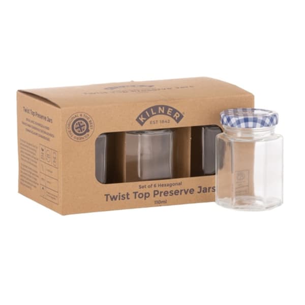 Kilner Gingham-burk (6-pack)