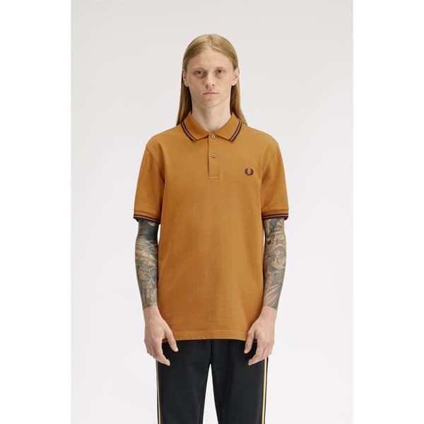 Fred Perry Pikétröja med dubbla ränder för män
