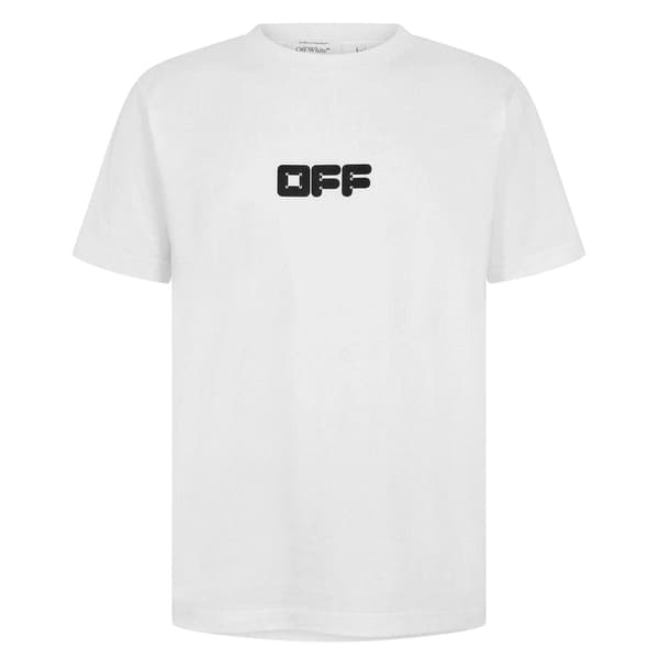 Off White Slim T-shirt i bomuld til mænd