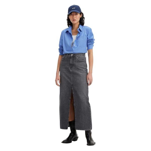 Levis Dam Denim Hög Midja Maxikjol
