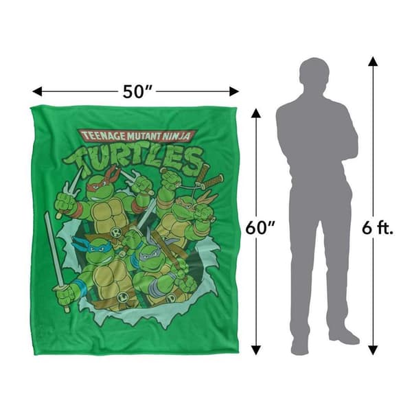TMNT Group Retro Silky Supersoft Blanket