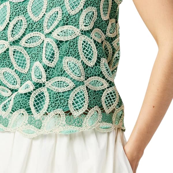 Vero Moda Dam Spets Rundhalsad Ärmlös Blus