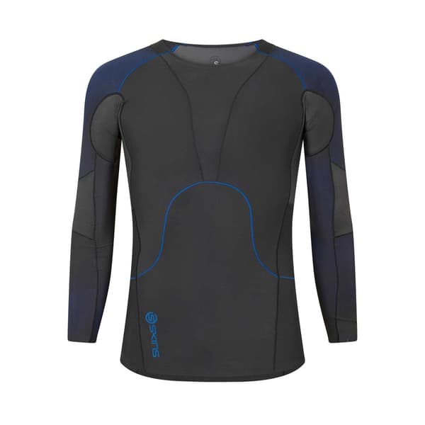 Skins Herr Base Layer-topp med kontrastärmar