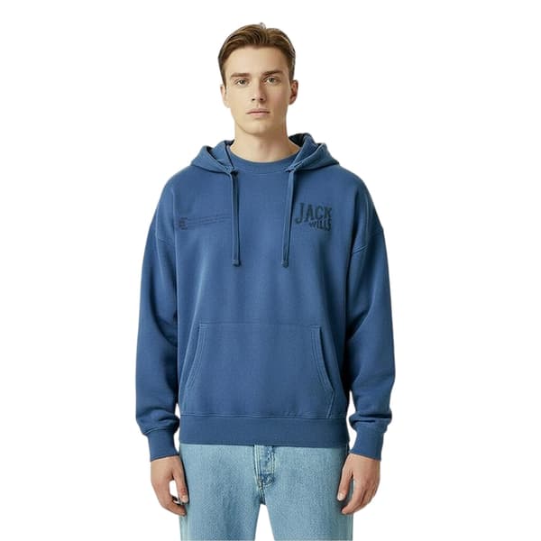 Jack Wills Mens Logo Regular Drawstring Hoodie