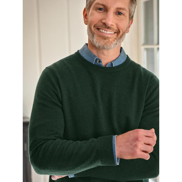 WoolOvers Mens Plain Cashmere Crew Neck Jumper