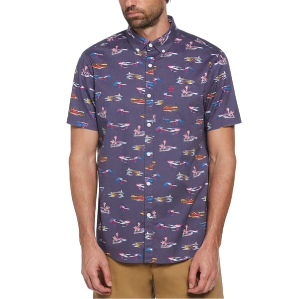 Original Penguin Herrskjorta med heltäckande tryck, normal passform