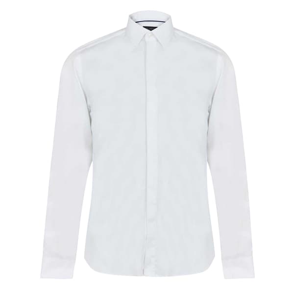 Ted Baker Mens Double Cuff Slim Long-Sleeved Shirt