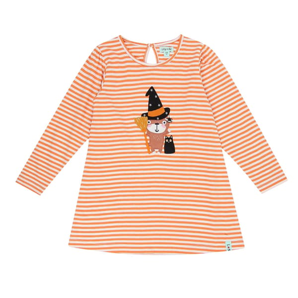 Lilly & Sid Girls Witch Cat Mini Dress