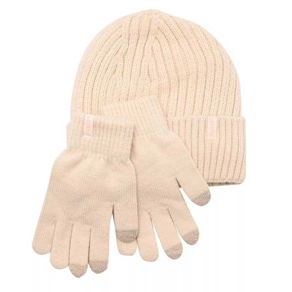 Sophia Layers Mysig Stickad Mössa & Handske Presentförpackning - Ivory