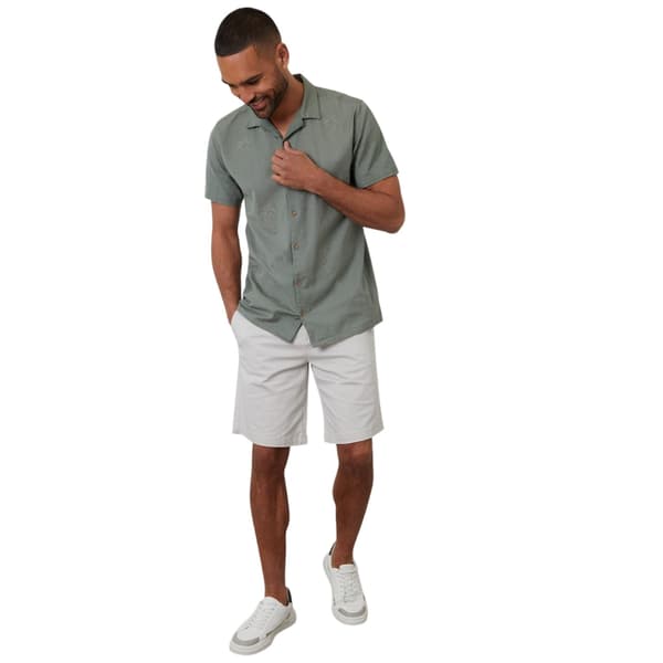 Threadbare Mens Embroidered Short-Sleeved Shirt