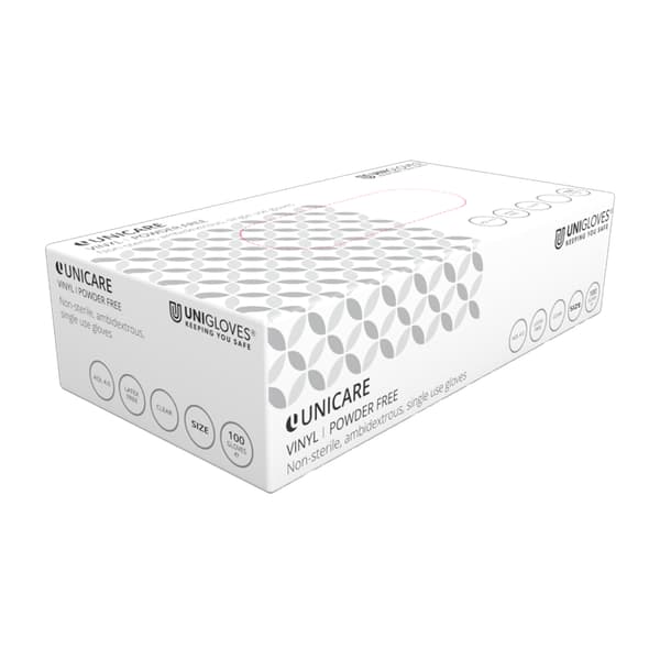 Engångsvinylhandske puderfri klar medium 100-pack