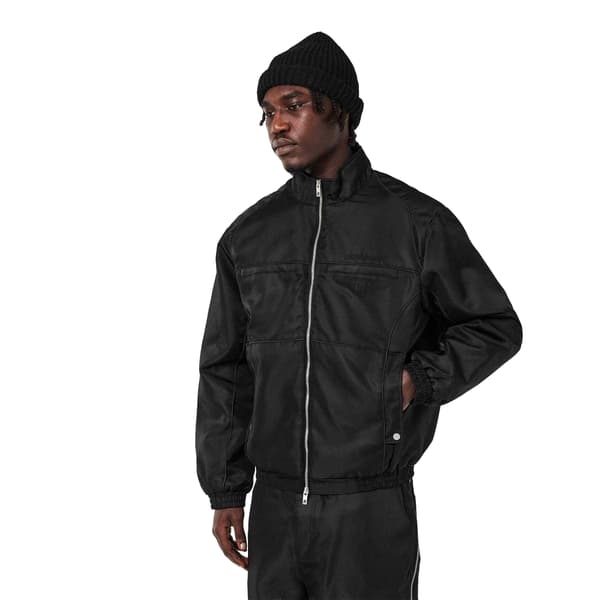 Represent Mens Ribbed Collar Bomber Jacket