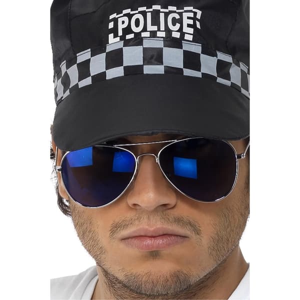 Smiffys Mirrored Glass Pilot Sunglasses
