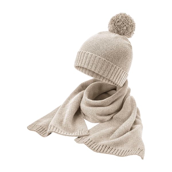 Beechfield Knitted Scarf & Beanie Set
