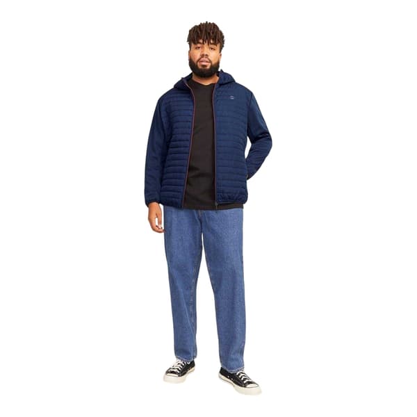 Jack And Jones Herr Quiltad Ribbad Mudd Plus Pufferjacka