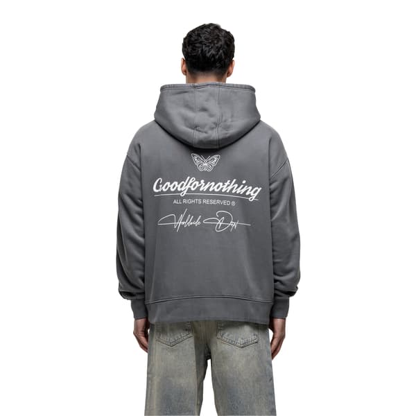 Good For Nothing Herr Cult Graphic Pull Over Oversized Hoodie
