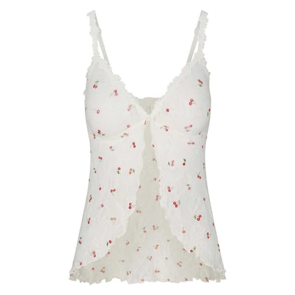 Skims Dam/Kvinnor Cherry Lace Stretchtopp