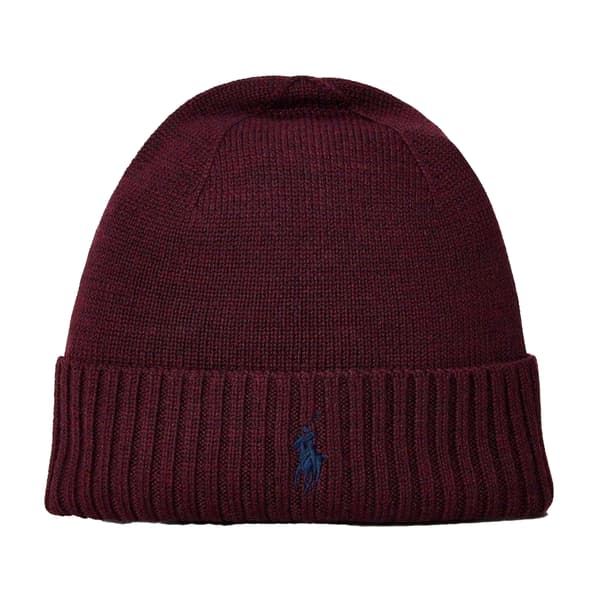 Ralph Lauren Herrbroderad logotyp Merinoull Vintermössa