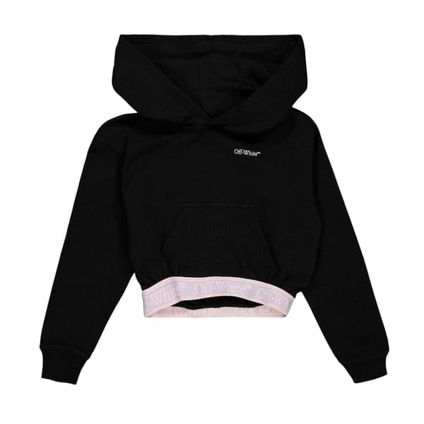 Off White Crop Hoodie för flickor