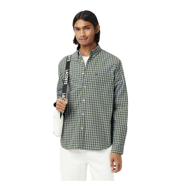 Lacoste Herrskjorta i rutig poplin, normal passform