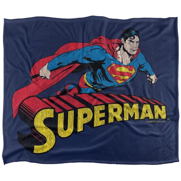 Superman Flying Distressed Blanket