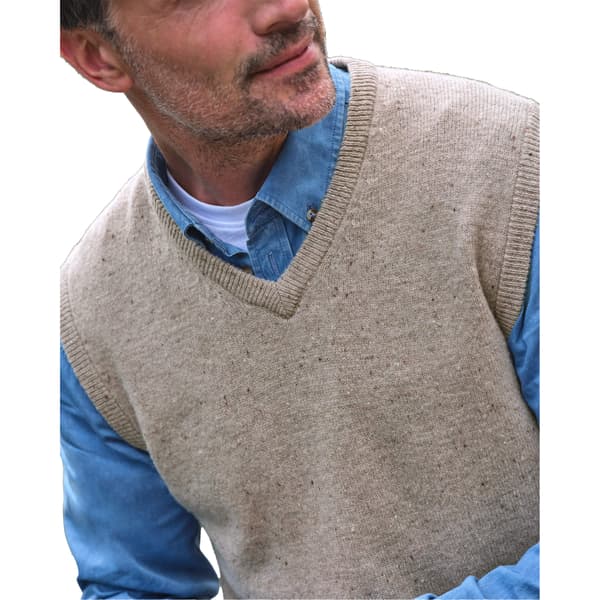 WoolOvers Mens V Neck Sleeveless Pullover