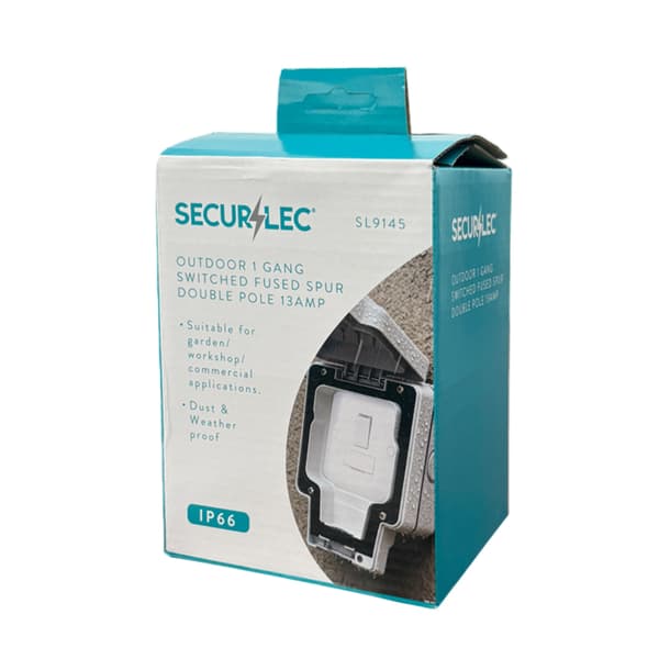 Securlec 1 Gang Double Pole Switched Fused Spur Socket