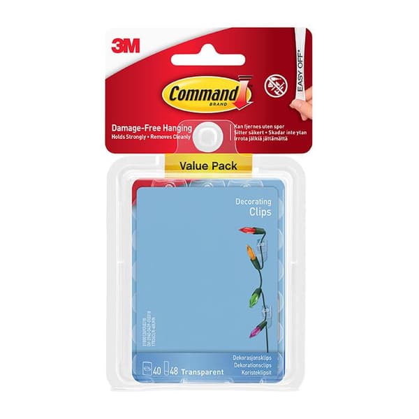 Command 17026CLR-40 Clear Decorating Clips Value Pack 40pk
