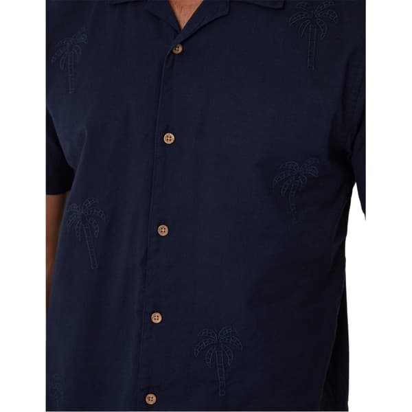 Threadbare Mens Embroidered Short-Sleeved Shirt