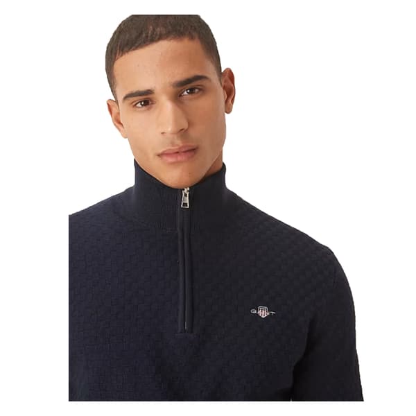 Gant Herr Micro Textured Half Zip Tröja