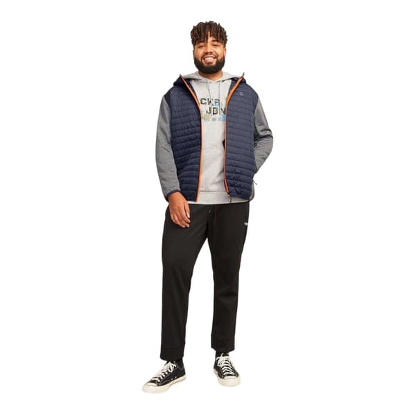 Jack And Jones Mens Quilted Ribbed Cuff Plus Puffer Jacket