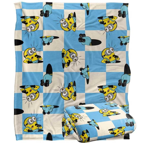 Minions Checkered Blanket